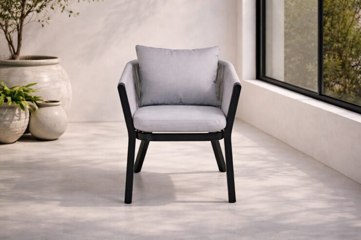 Virya – Chaise de salle à manger – Noir, Gris clair – 63 x 73 x 60 cm