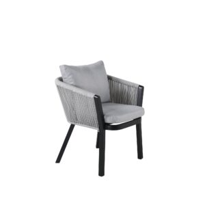 Virya – Chaise de salle à manger – Noir, Gris clair – 63 x 73 x 60 cm