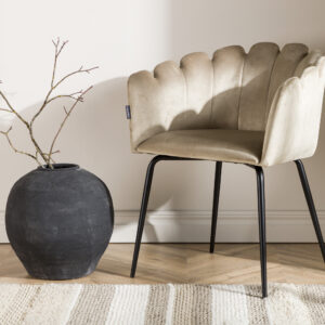 Limhamn – Chaise de salle à manger – Beige, Noir – 54 x 77 x 61 cm