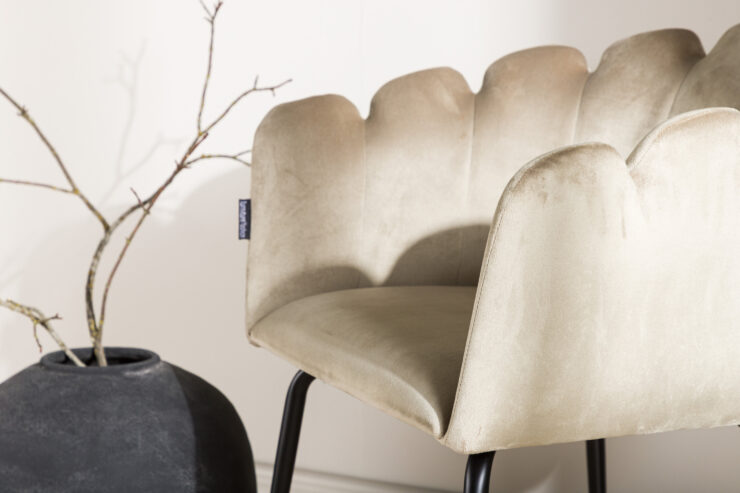 Limhamn – Chaise de salle à manger – Beige, Noir – 54 x 77 x 61 cm