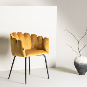 Limhamn – Chaise de salle à manger – Noir, Jaune – 54 x 77 x 61 cm
