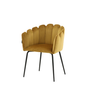 Limhamn – Chaise de salle à manger – Noir, Jaune – 54 x 77 x 61 cm