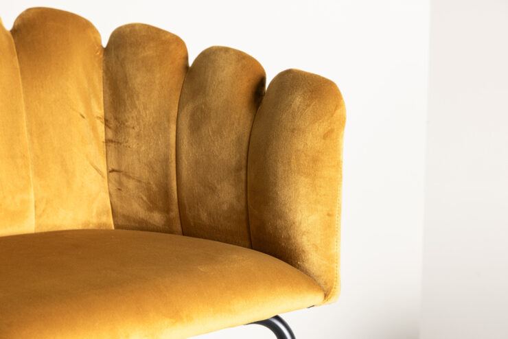 Limhamn – Chaise de salle à manger – Noir, Jaune – 54 x 77 x 61 cm