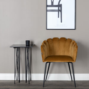 Limhamn – Chaise de salle à manger – Noir, Jaune – 54 x 77 x 61 cm