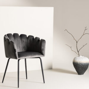 Limhamn – Chaise de salle à manger – Noir, Gris – 54 x 77 x 61 cm