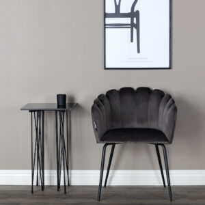Limhamn – Chaise de salle à manger – Noir, Gris – 54 x 77 x 61 cm