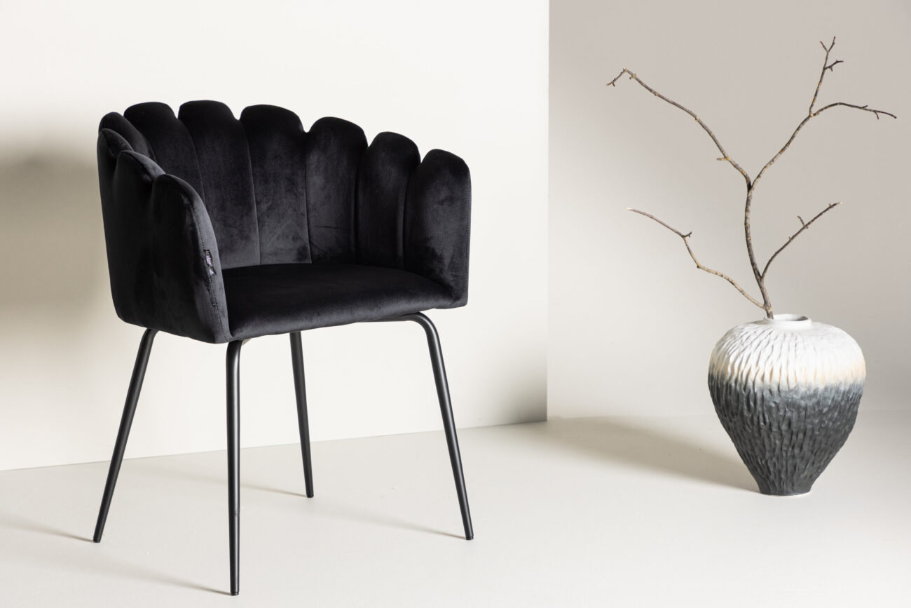 Limhamn – Chaise de salle à manger – Noir – 54 x 77 x 61 cm