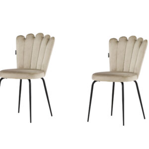 Limhamn – Chaise de salle à manger – Beige, Noir – 42 x 82 x 44 cm
