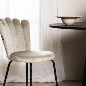 Limhamn – Chaise de salle à manger – Beige, Noir – 42 x 82 x 44 cm
