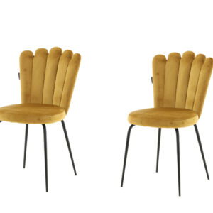 Limhamn – Chaise de salle à manger – Noir, Jaune – 54 x 83 x 45 cm