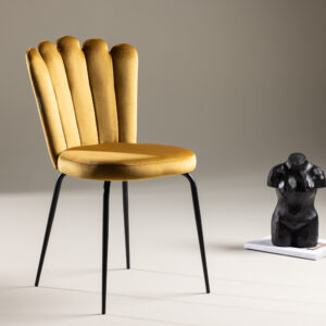 Limhamn – Chaise de salle à manger – Noir, Jaune – 54 x 83 x 45 cm