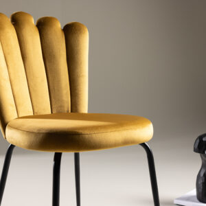 Limhamn – Chaise de salle à manger – Noir, Jaune – 54 x 83 x 45 cm