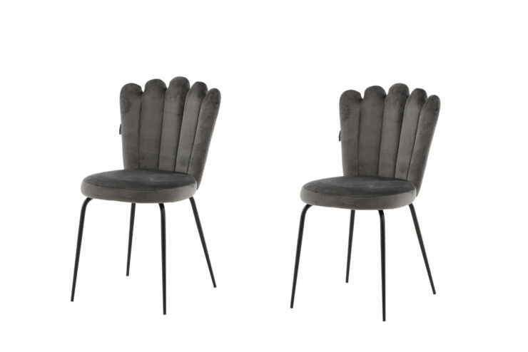 Limhamn – Chaise de salle à manger – Noir, Gris – 54 x 83 x 45 cm