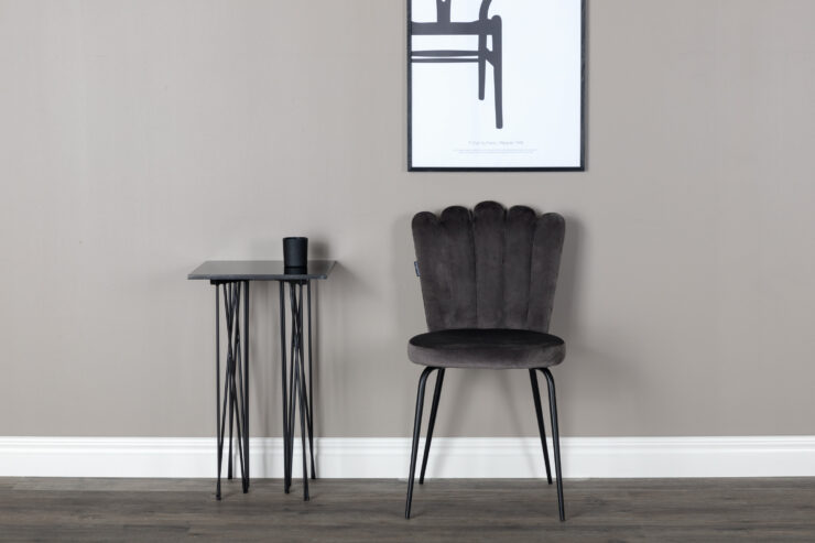 Limhamn – Chaise de salle à manger – Noir, Gris – 54 x 83 x 45 cm