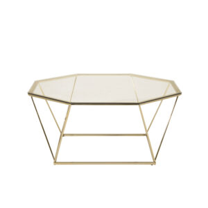 Österlen – Table basse – Transparent, Doré – 100 x 100 cm