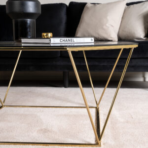 Österlen – Table basse – Transparent, Doré – 100 x 100 cm