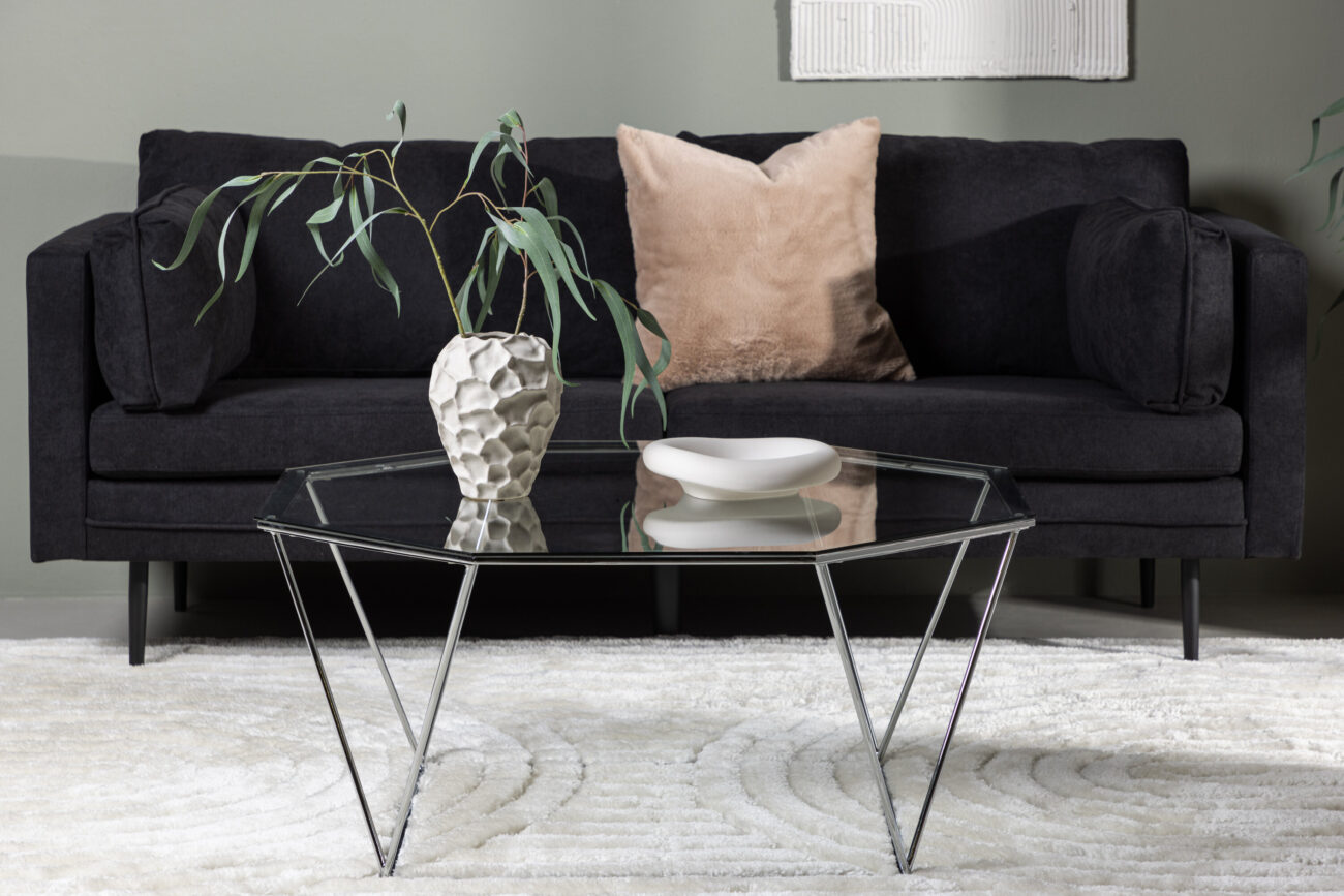 Österlen – Table basse – Transparent, Argenté – ⌀100 cm