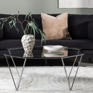 Österlen – Table basse – Transparent, Argenté – ⌀100 cm