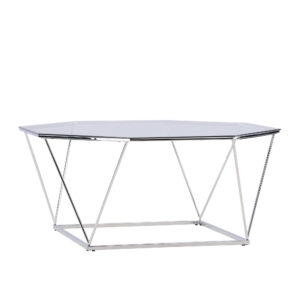 Österlen – Table basse – Transparent, Argenté – ⌀100 cm