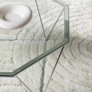 Österlen – Table basse – Transparent, Argenté – ⌀100 cm