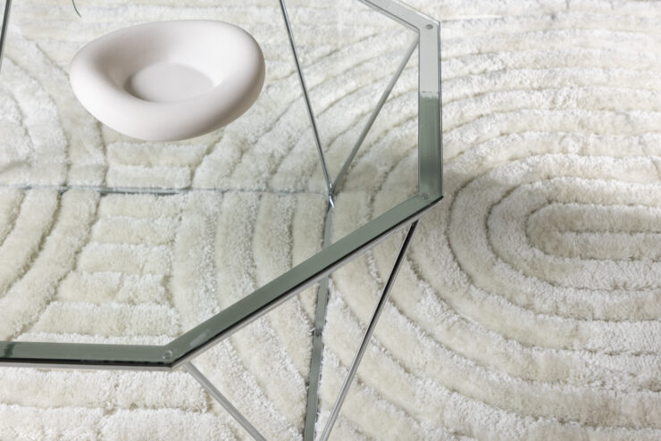 Österlen – Table basse – Transparent, Argenté – ⌀100 cm
