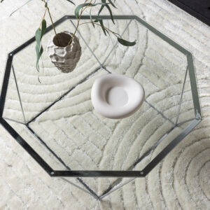 Österlen – Table basse – Transparent, Argenté – ⌀100 cm