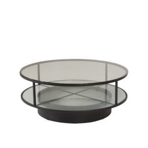 Falsterbo – Table basse – Noir, Transparent – ⌀100 cm