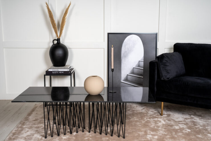Stone – Table basse – Noir – 140 x 60 cm