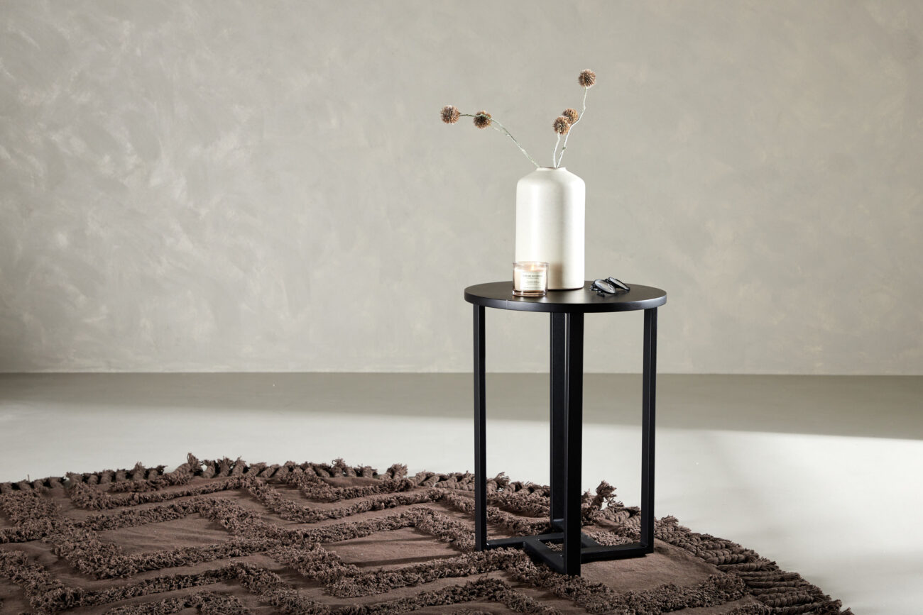Lawton – Table basse – Noir – ⌀40 cm