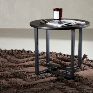 Lawton – Table basse – Noir – ⌀50 cm