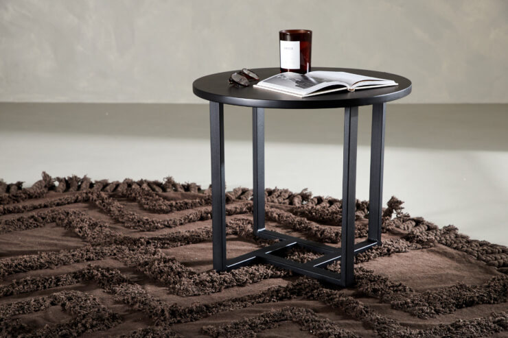 Lawton – Table basse – Noir – ⌀50 cm