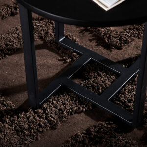 Lawton – Table basse – Noir – ⌀50 cm