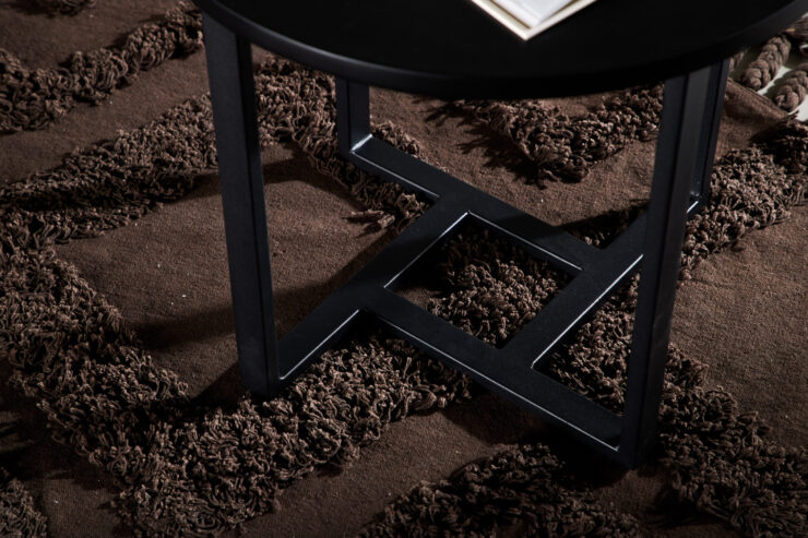 Lawton – Table basse – Noir – ⌀50 cm