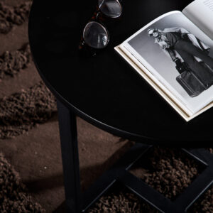 Lawton – Table basse – Noir – ⌀50 cm