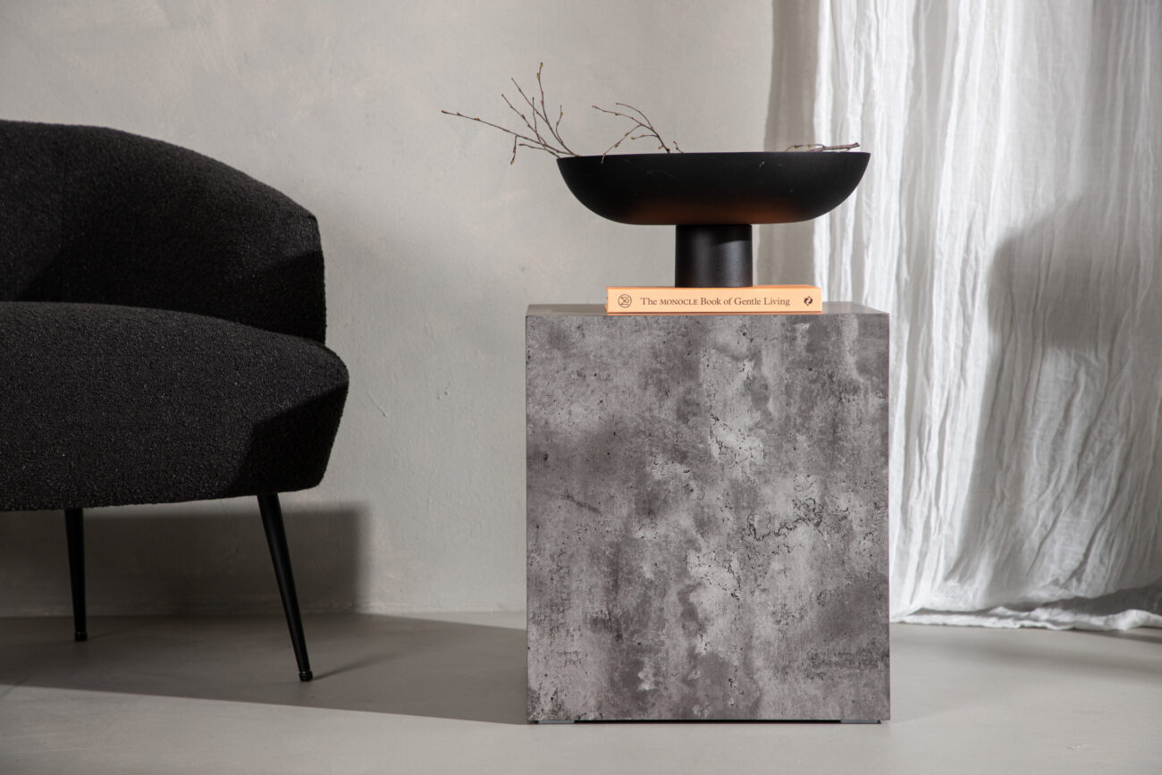 York – Table basse – Gris foncé – 40 x 40 cm