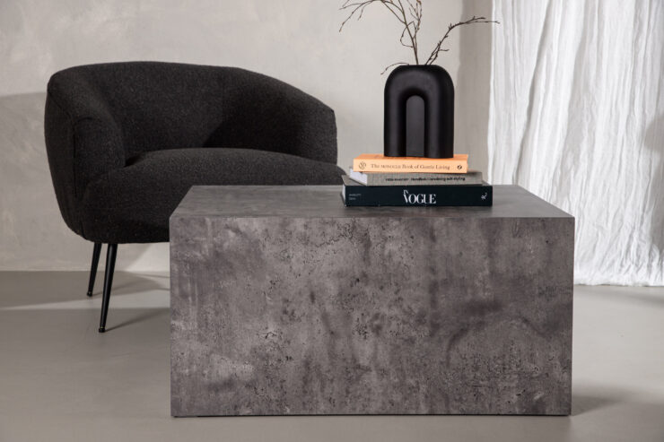 York – Table basse – Gris foncé – 80 x 60 cm