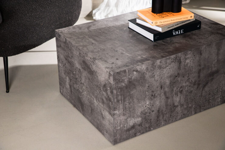 York – Table basse – Gris foncé – 80 x 60 cm