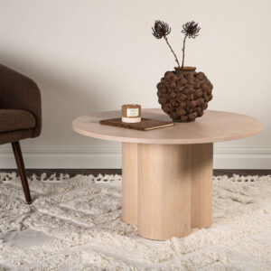 Olivia – Table basse – Blanchi – ⌀80 cm
