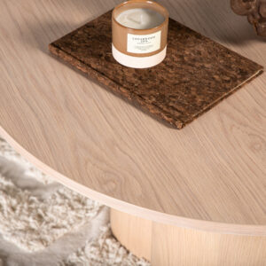 Olivia – Table basse – Blanchi – ⌀80 cm