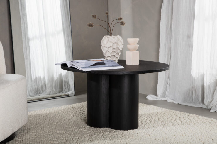 Olivia – Table basse – Noir – ⌀80 cm