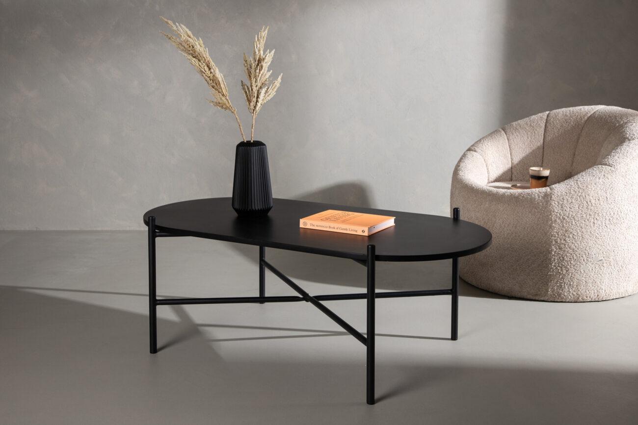 Pueblo – Table basse – Noir – 120 x 60 cm