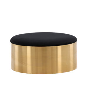 Puff – Pouf – Noir, Doré – ⌀75 cm