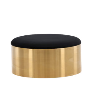 Puff – Pouf – Noir, Doré – ⌀75 cm