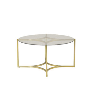 Kivik – Table basse – Transparent, Doré – ⌀90 cm