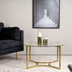 Kivik – Table basse – Transparent, Doré – ⌀90 cm
