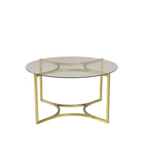 Kivik – Table basse – Transparent, Doré – ⌀90 cm