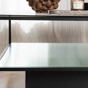 Maglehem – Table basse – Noir, Transparent – 90 x 90 cm