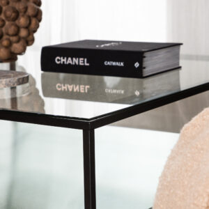 Maglehem – Table basse – Noir, Transparent – 90 x 90 cm