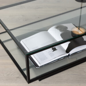 Maglehem – Table basse – Noir, Transparent – 130 x 60 cm