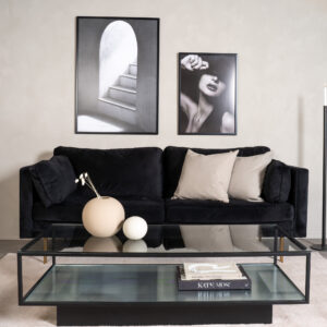 Maglehem – Table basse – Noir, Transparent – 130 x 60 cm